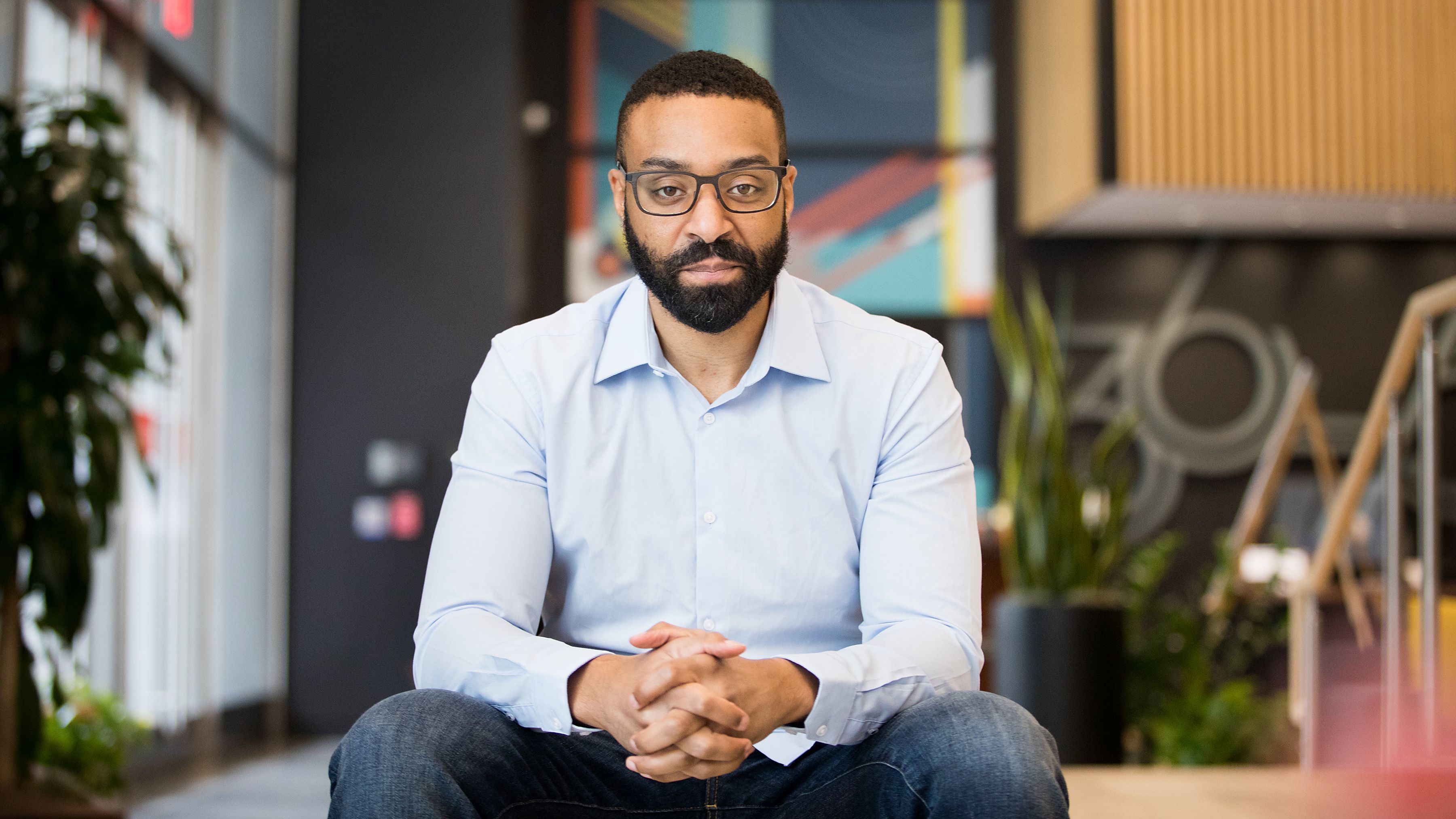  Image of Sylvester Mobley, a Temple University alum and founder of Coded by Kids. 