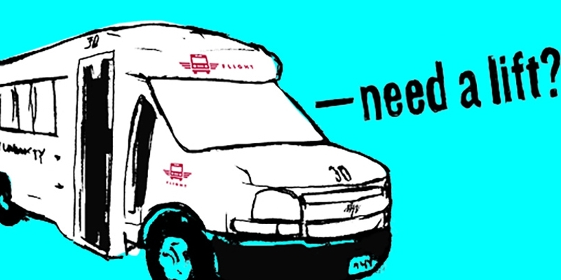 An illustration of the Flight bus against a teal background.