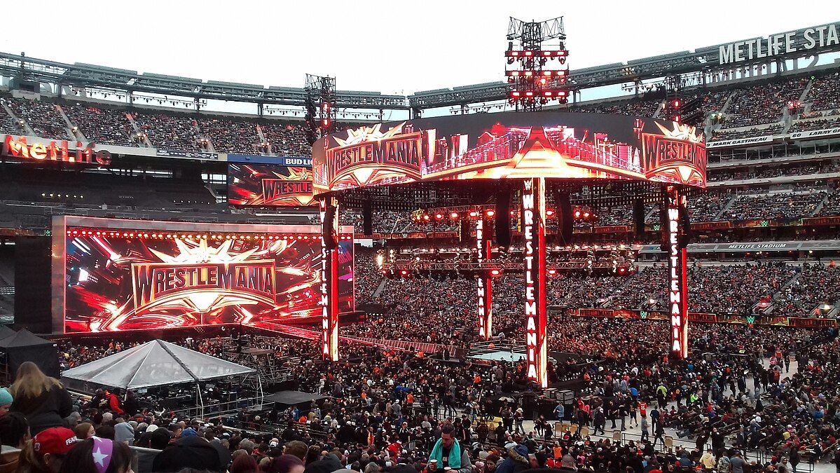 The stage from a previous WrestleMania event.