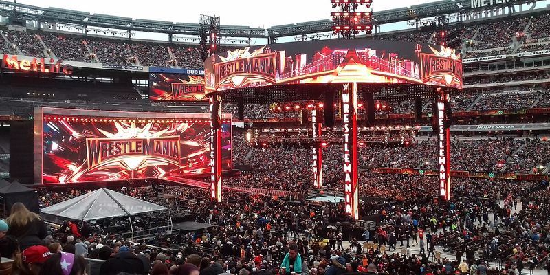 The stage from a previous WrestleMania event.