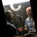 Tom McAllister and Mike Ingram recording podcast