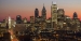 The Philadelphia skyline at sunset. 