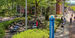 People lounging on campus