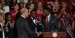 Gov. Tom Wolf shakes hands with student body President Tyrell Mann-Barnes