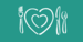 An illustration of eating utensils and a heart shaped plate.