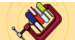 cartoon GIF of a vice clamping down on textbooks