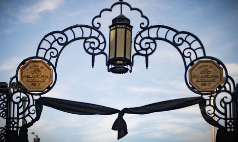 Black drapes were hung around Temples campus in honor of Joanne A. Epps.