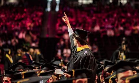 A shot of commencement from last year.
