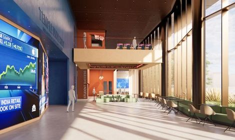 A rendering of the lobby of the new Klein and CPCA building.