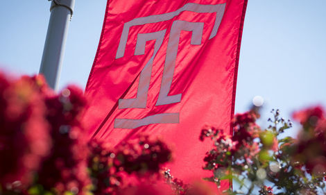 Temple flag with flowers
