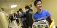 Students volunteering at a local elementary school. 