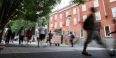 Students walking through Temple’s Main Campus.