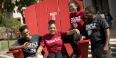 A family sitting together on a TU Big Chair.