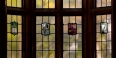 stained glass windows in a building on Temple's campus