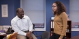 Marcus Allen, CEO of Big Brothers Big Sisters Independence Region, talking to an employee