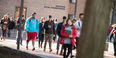 Students walking on campus