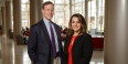 James Dicker and Emily Spitale in Temple's Science Education and Research Center