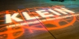 Klein College’s logo projected onto a stage
