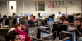 Students working on computers at the TECH Center.