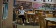 Chera Kowalski, a Temple graduate, inside McPherson Square Library.