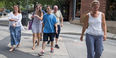 members of Beth Pfeiffer's research team work with participants