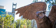 An Owl statue spreads its wings on Temple's Main Campus.