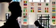 International flags on display in Temple's Student Center