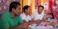 Steven Zhu and two restaurant owners