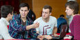 Engineers Without Borders student leaders discussing a project