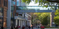 students walking on the Main Campus of Temple University in autumn 