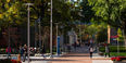 students walking Temple Universitys Main Campus in autumn 