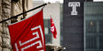 The Temple flag files on Main Campus.