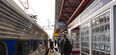 People boarding SEPTA Regional Rail at the Temple University station
