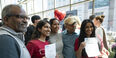 Students and their family celebrating Match Day 2025 at Temple's Lewis Katz School of Medicine.