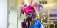 Host John Jarboe hosting the Wearable Art Show 