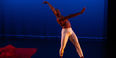 A Boyer dance student performs on stage.