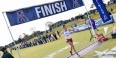 Blanca Fernandez crossing the finish line.