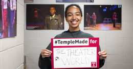 Image of Temple theater student inside Randall Theater.     