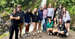 Image of Dean Mostafa and a group of Temple students in Costa Rica.