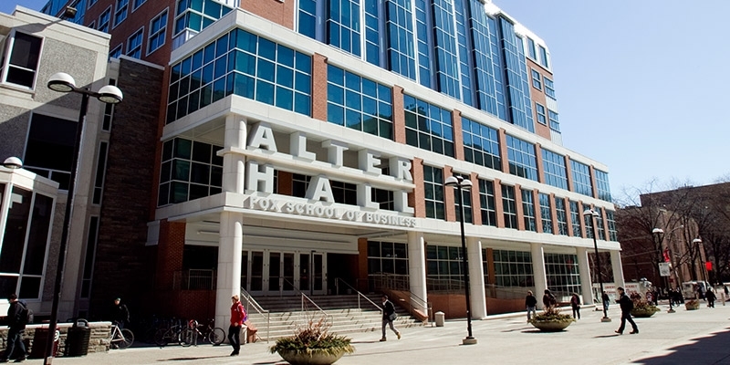 Alter Hall, which houses the Fox School of Business on Temple’s Main Campus.