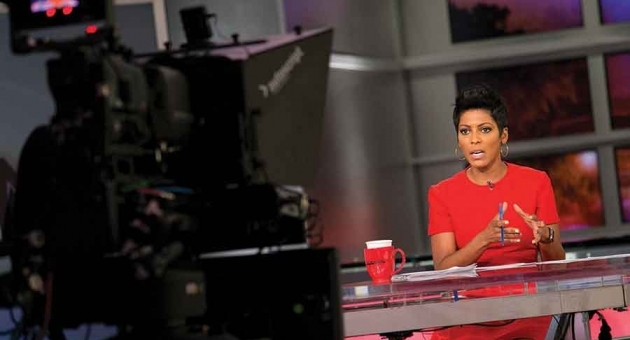 Tamron Hall delivers the news in MSNBC's ‘NewsNation’ studio