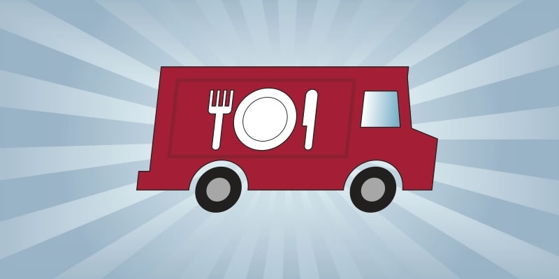 An illustration of a food truck. 