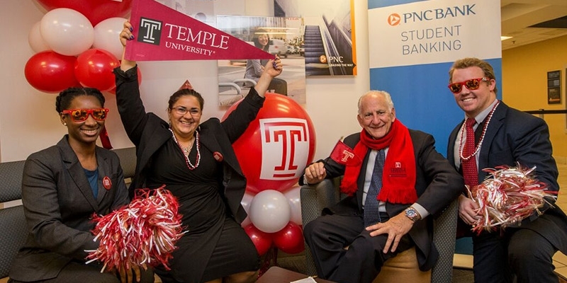 PNC staff at the on-campus Temple branch showing their Owl spirit.