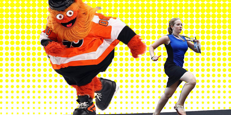 Gritty chasing the Temple student journalist who went viral for running out of the courthouse.