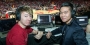 James and Javi Yuan broadcasting in the press box in the Liacouras Center.