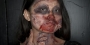A female student in zombie makeup