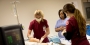Nursing students working during a simulation