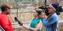 Reporter Cassie Semyon on the job in Scranton/Wilkes-Barre
