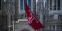 A photo of the Temple flag outside Sullivan Hall.