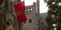 The Temple flag flying outside on Main Campus